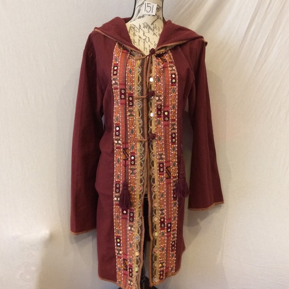 Soft Surrounding - hand beaded long duster jacket